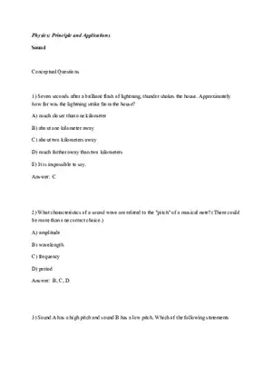 Principle and Applications (Sound) Answer Key Part 1