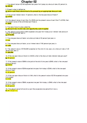 Corporate Finance Questions and Answers Ch2