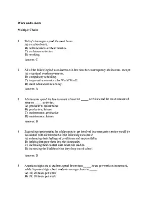 Work and Leisure Part 1