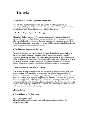 Chapter 13 Study Guide Therapies