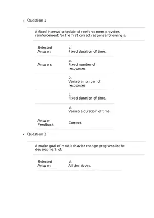 Behavior Change Programs Answer Key