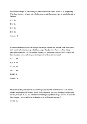 Principle and Applications (Sound) Answer Key Part 4