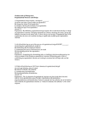 Fundamentals of Management - Organizational Structure and Design Part 1