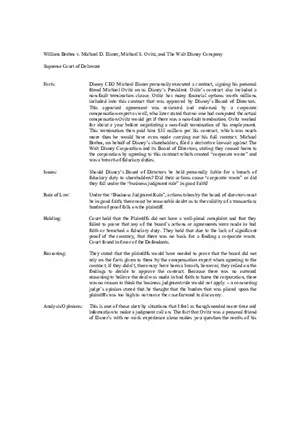 Brehm v Eisner Case