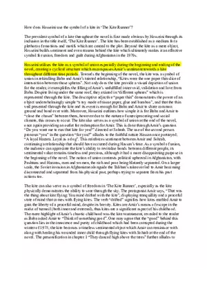 Kite Runner - Kite Symbolism