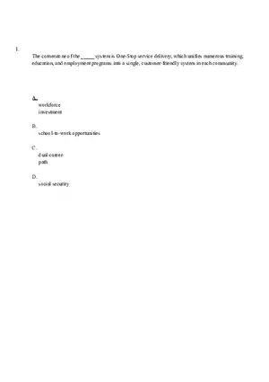 Workforce Development Programs and Sector Partnerships 1-12 Answers