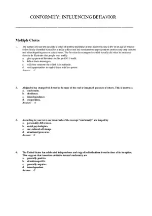 Influencing Behavior Answer Key 1