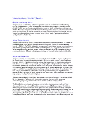 Interpretation of WAIS–IV Cognitive Assessment Results Part 1