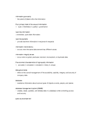 Business Analytics and Decision Modeling Study Guide