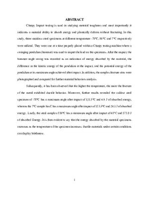 Group 1 Impact Test Lab Report