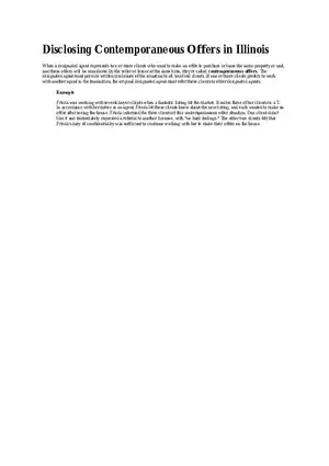 Disclosing Contemporaneous Offers in Illinois