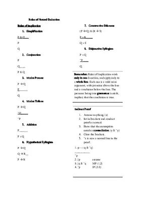 Rules of Natural Deduction