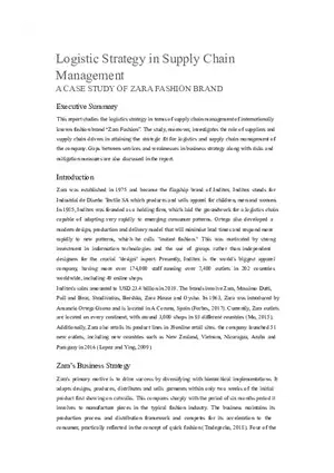 Supply Chain Management ZARA