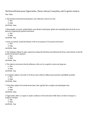 The External Environment - Opportunities, Threats, Industry Competition, and Competitor Analysis Part 1