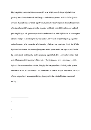 Plea Bargaining Essay