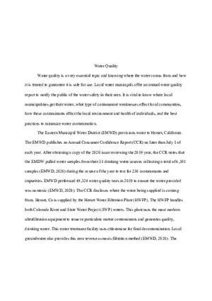 Water Quality Essay