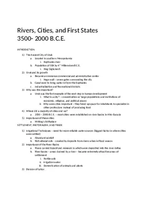 Rivers, Cities, and First States 3500- 2000 B.C.E.