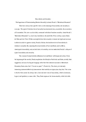 Masculinity and Sexuality Essay