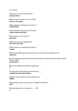 General Biology Core Content