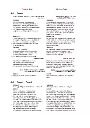A Midsummer Night's Dream No Fear Shakespeare Part 1