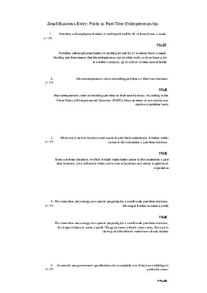 Small Business Its Opportunities and Rewards (Answer Key) Part 10
