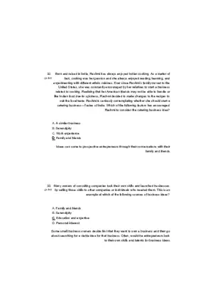 Small Business Its Opportunities and Rewards (Answer Key) Part 8