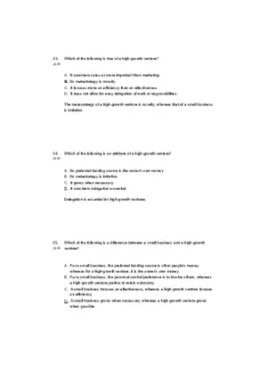 Small Business Its Opportunities and Rewards (Answer Key) Part 2