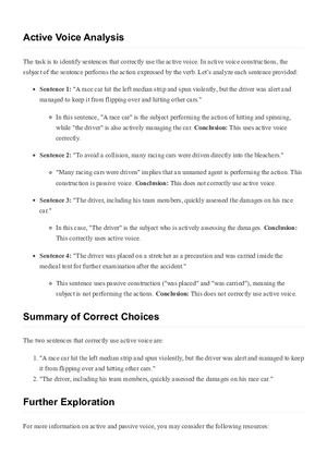 Active Voice Analysis