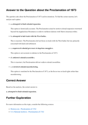 Answer to the Question about the Proclamation of 1973