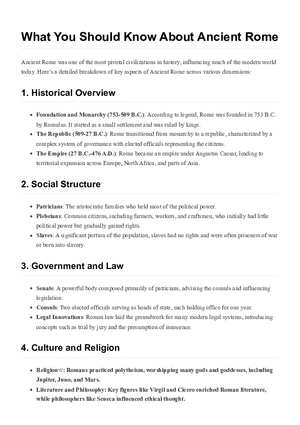 What You Should Know About Ancient Rome