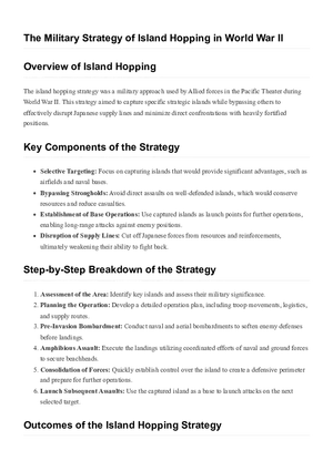 The Military Strategy of Island Hopping in World War II