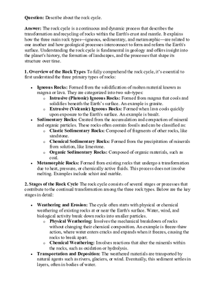 The Rock Cycle