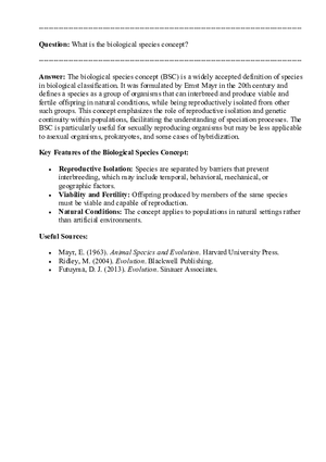 Biological Species Concept