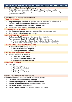 School-Community Partnership Reviewer