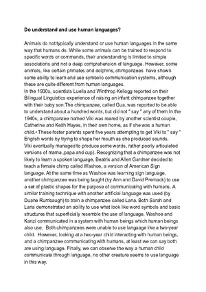 Do Animal Understand and Use