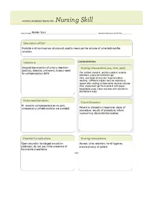 ATI Nursing Skill Bladder Scan