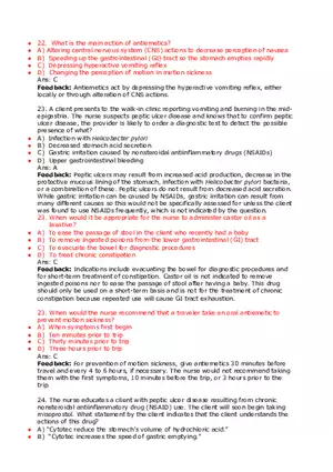 Nursing Practice and Pharmacological Safety Answer Key Part 5