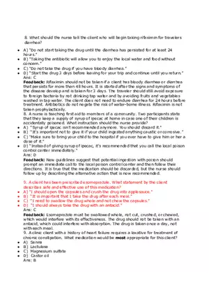 Nursing Practice and Pharmacological Safety Answer Key Part 4