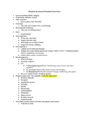 Physical Assessment Cheat Sheet