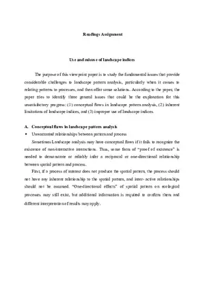 Use and Misuse of Landscape Indices