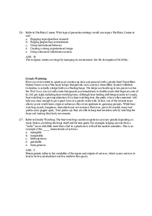 Services and Nonprofit Organization Marketing Answer Key Part 5