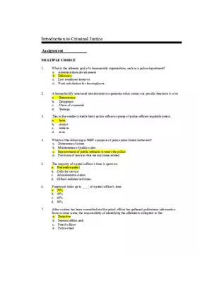 Introduction to Criminal Justice Assignment