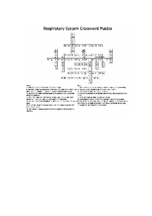 Respiratory Crossword Anaphy Lecture