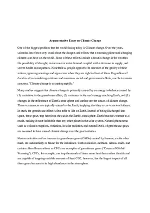 Argumentative Essay on Climate Change
