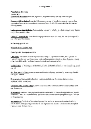 Ecology Study Guide for Exam Part 3