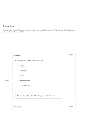 Lab Safety Quiz Answers
