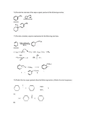 Reactions of Aromatic Compounds Answers Part 2