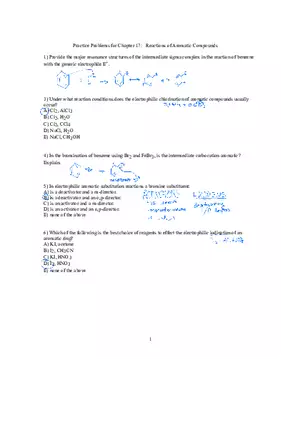 Reactions of Aromatic Compounds Answer Key