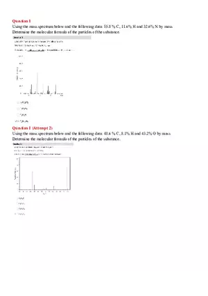 Mass Spectrometry and Percent Composition Test 1