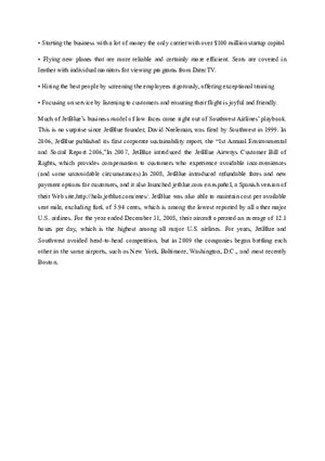 Case Analysis on Jet Blue Airways Part 1